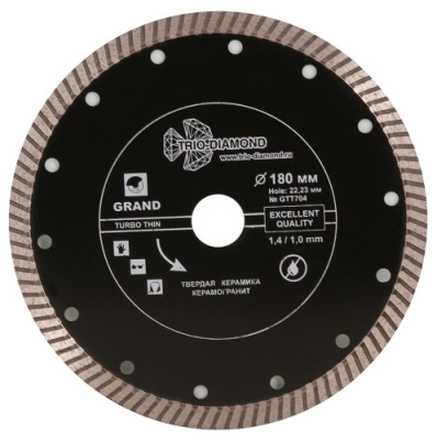 Диск алмазный 180х1,8-8х22.23 турбо GRAND ультра тонкий (сухая резка) арт.GTT704 -1-