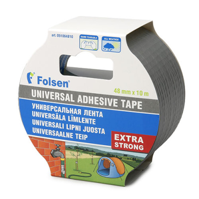 Лента ТПЛ универсальная Экстра 48ммх10м СЕРАЯ Folsen