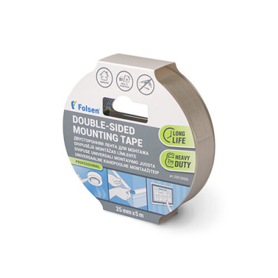 Лента двухсторонняя монтажная вспен. PE 12ммХ 25м Folsen арт. 3030102512